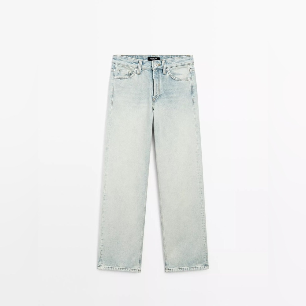 MID-RISE WIDE-LEG COTTON JEANS